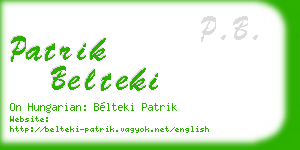 patrik belteki business card